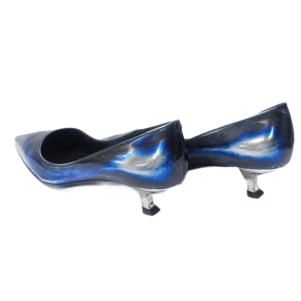 ロジェヴィヴィエ ROGER VIVIER パンプス グラデーション レザー メタリック 35 約22 cm ブルー シルバー 系 IBO 83 1110