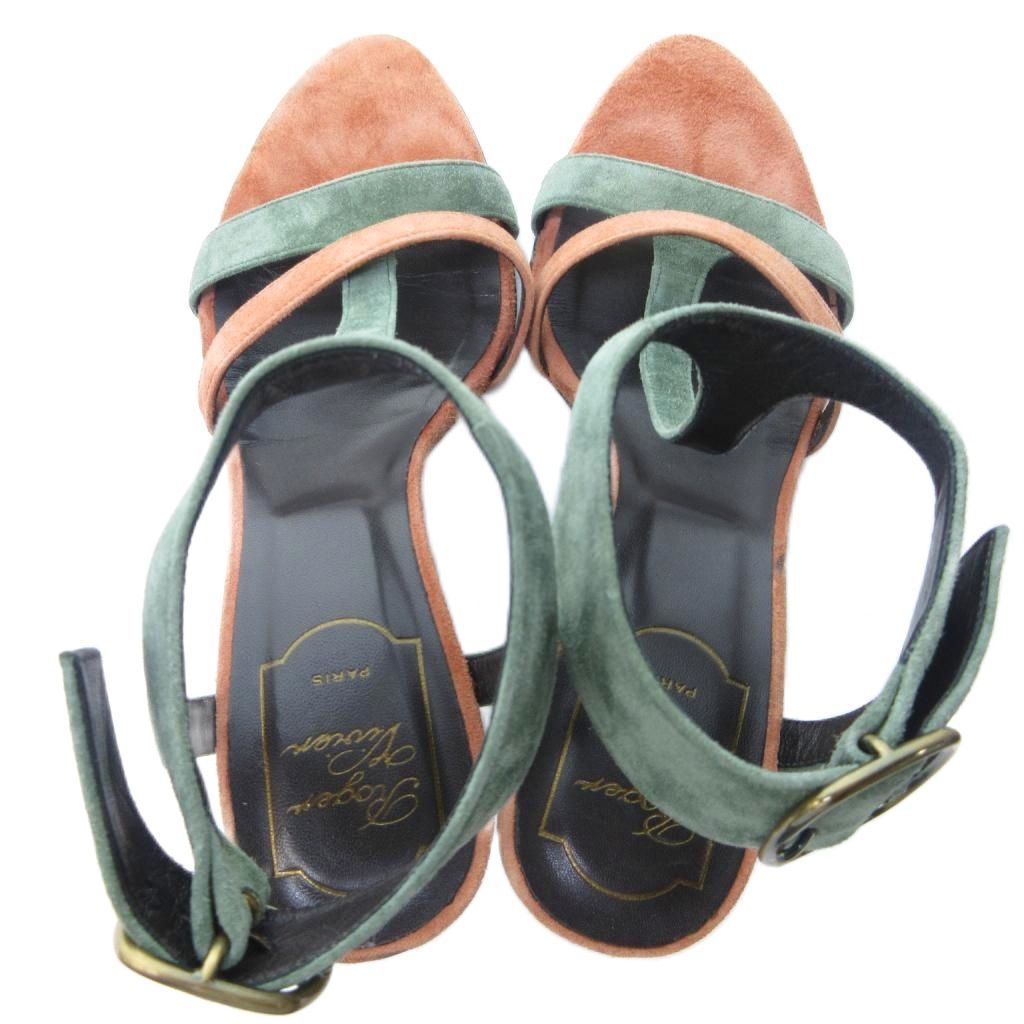 新品未使用★ロジェヴィヴィエ・スエードレザー ストラップ サンダル(35) ロジェヴィヴィエ ROGER VIVIER Tストラップ サンダル ミュール
