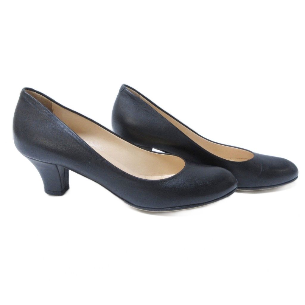 バリー BALLY パンプス レザー プレーントゥ ヒール 35 約21.5cm 黒