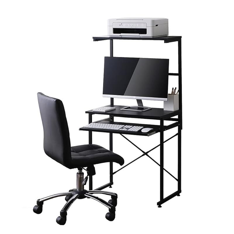 アイリスオーヤマ デスク 机 オフィスデスク PCデスク 幅60 奥行42 高さ127 cm パソコンデスク ワークデスク 組立品 TDK 6042 ブラック 1