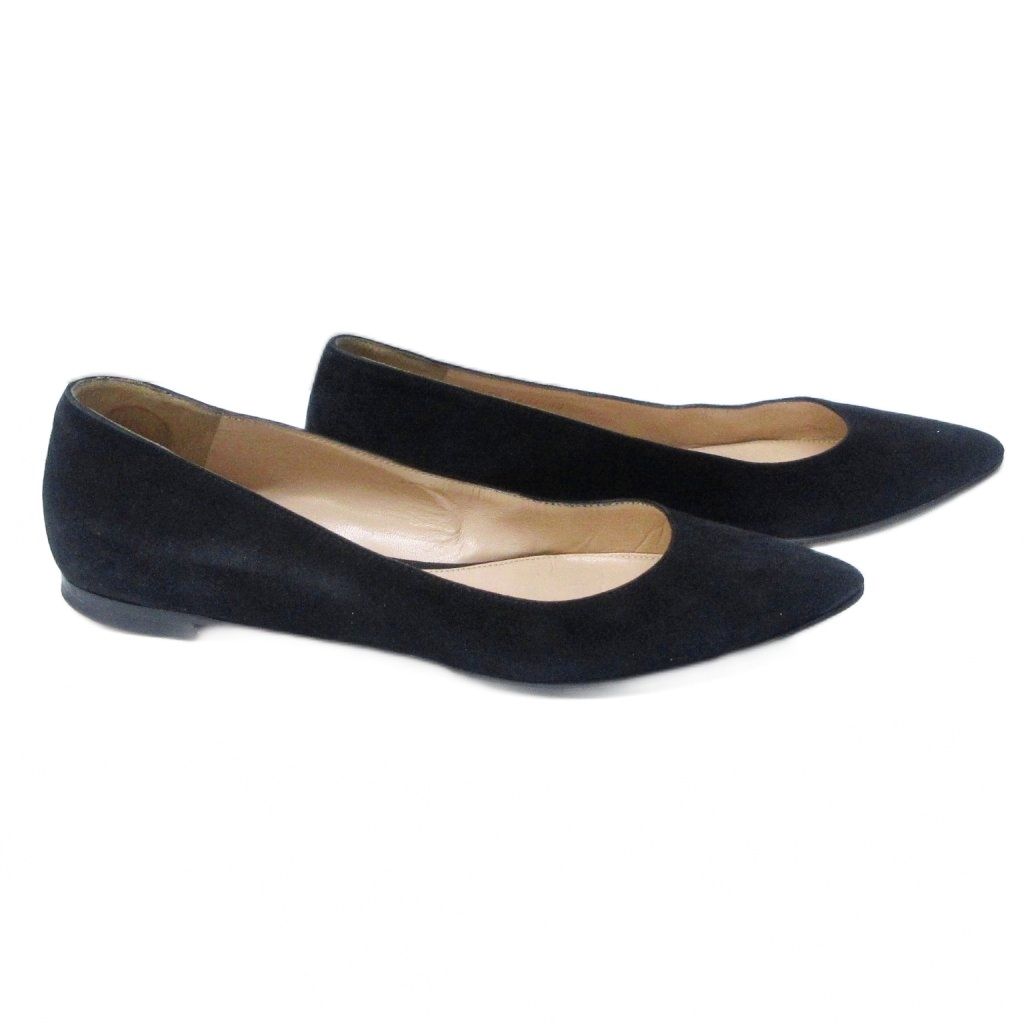 Gianvito Rossi 黒 スエード ポインテッドトゥパンプス Gianvito Rossi 黒 スエード ポインテッドトゥパンプス 思わずうっとり