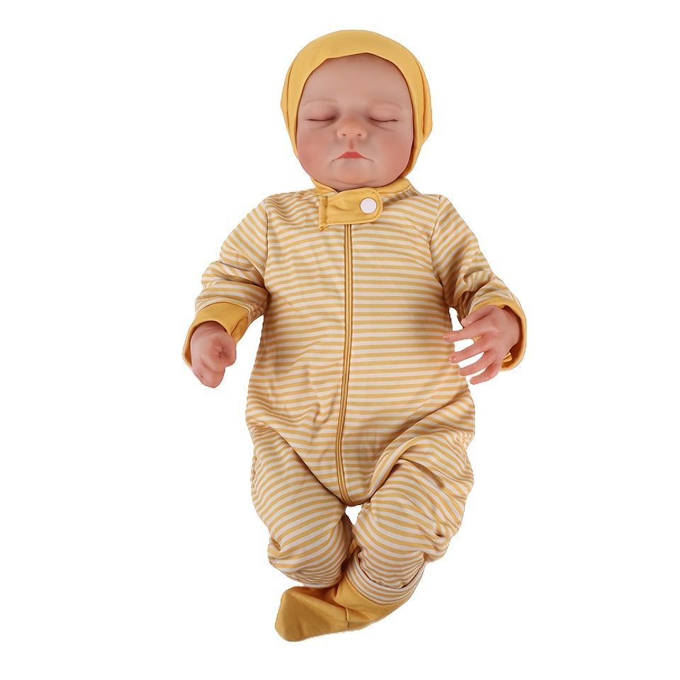 リアルな質感 リボーンドール 20インチ 双子人形 リアル 新生児 女の子&男の子 イエロー 衣装 セット おもちゃ 3歳~ 誕生日 クリスマスプレゼントに イエローB
