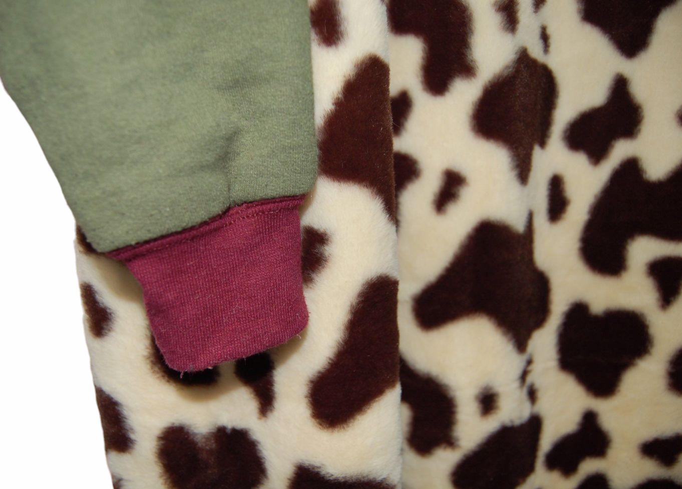 リメイク 牛柄フェイクファー切り替えパーカーワンピース