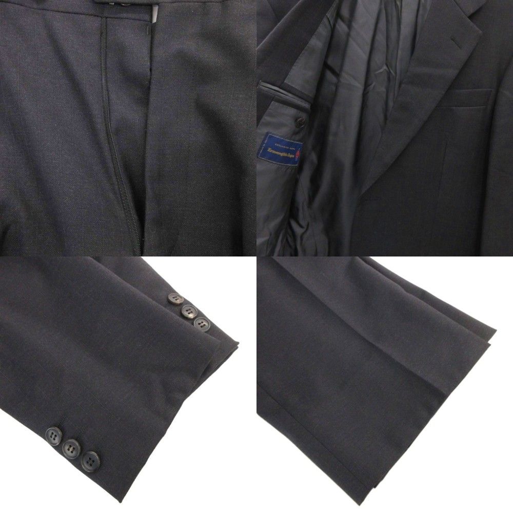エルメネジルドゼニア Ermenegildo Zegna ロンナー RONNER シングルスーツ セットアップ テーラードジャケット パンツ 2B 総裏地 サイドベンツ ツータック センタープレス A5 黒 ブラック GV ODELLYA_COM