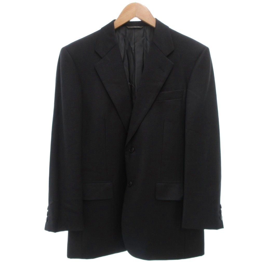 エルメネジルドゼニア Ermenegildo Zegna ロンナー RONNER シングルスーツ セットアップ テーラードジャケット パンツ 2B 総裏地 サイドベンツ ツータック センタープレス A5 黒 ブラック GV