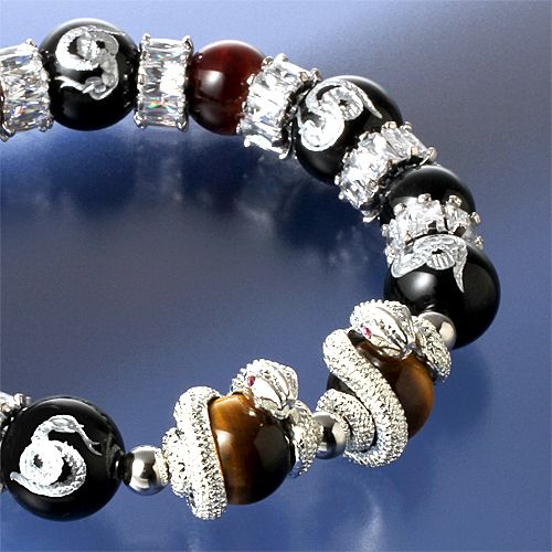 双頭蛇の守護ブレスへびの皮お守り付き