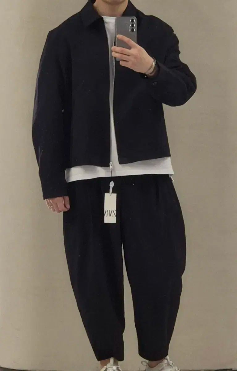 ZARA コットン ジャケット ブラック ベージュ