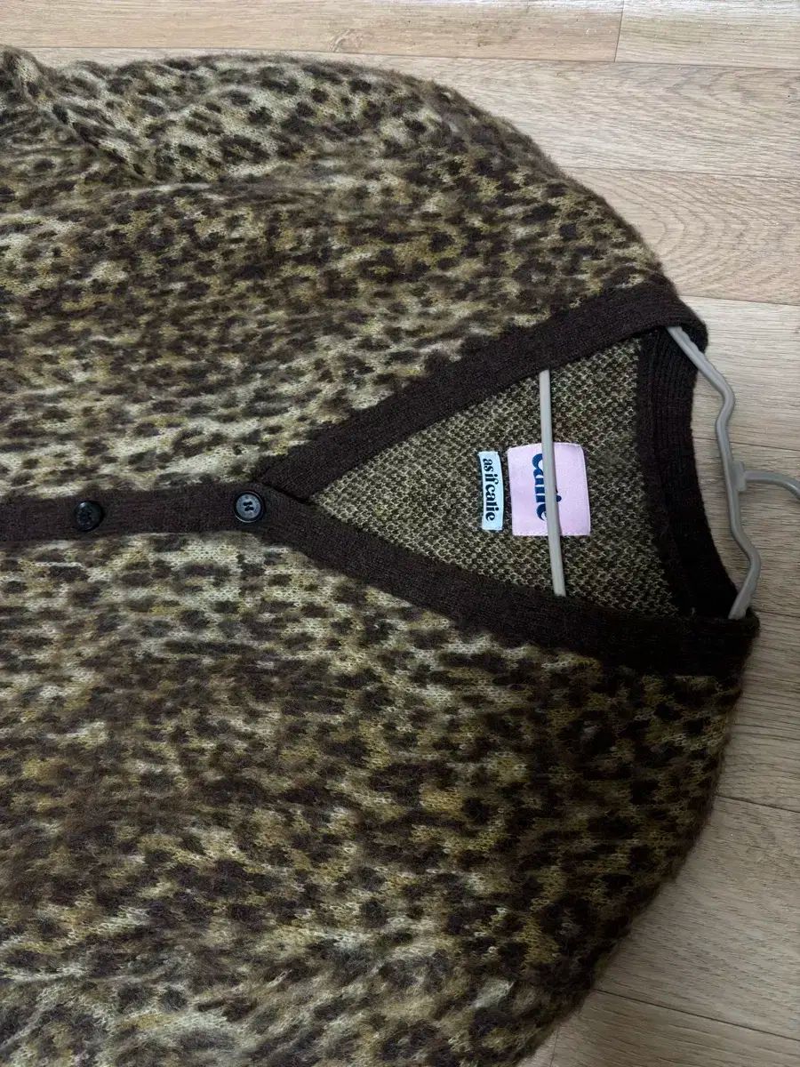  エズイフキャル レオパード ニット カーディガン ブラウン 長袖 カーディガン ボレロ アンサンブル