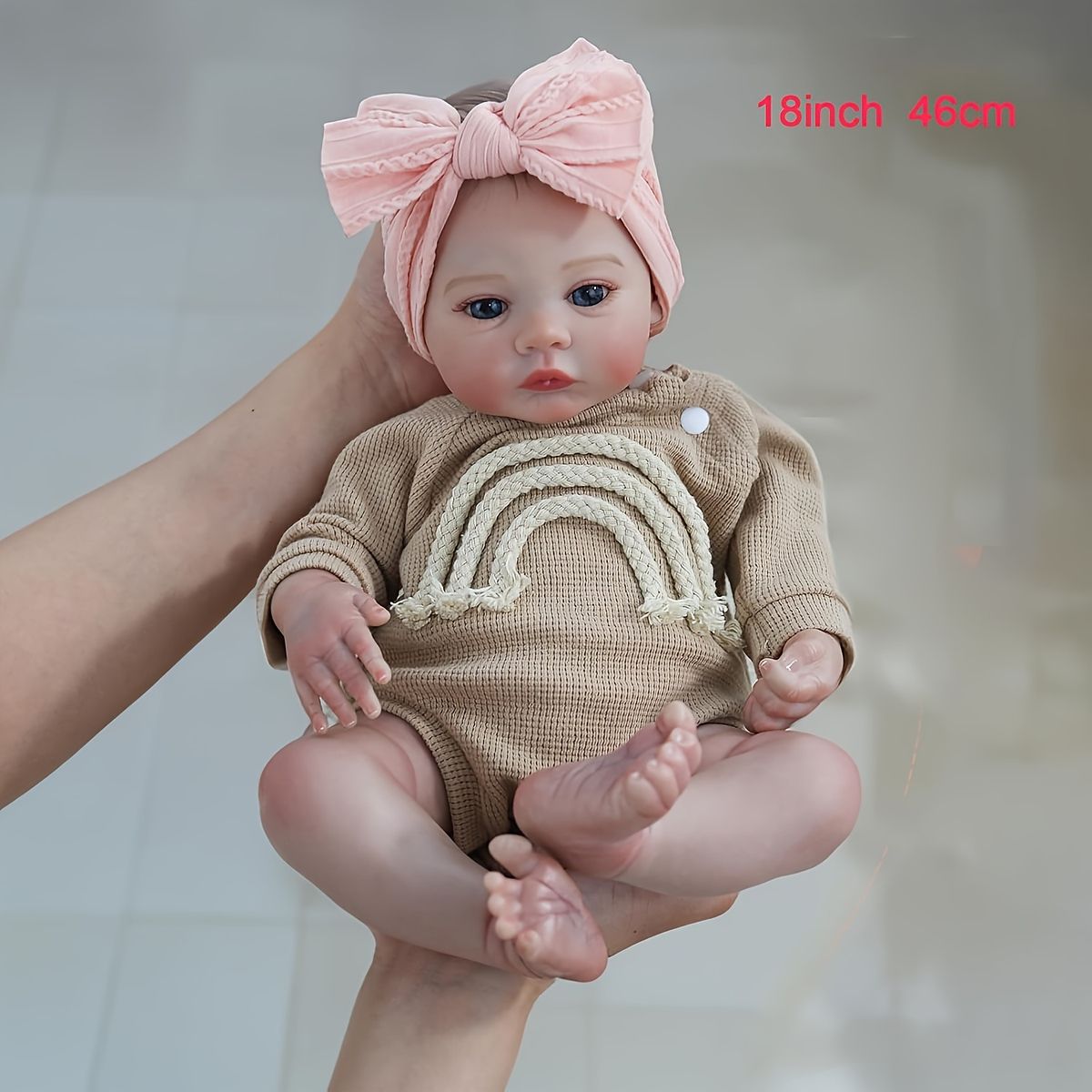 リアルな重み＆高品質 リボーンドール 46 cm 新生児 女の子人形 リアルなベビー人形 柔らかいビニール製 おもちゃ 知育玩具 プレゼント ギフト