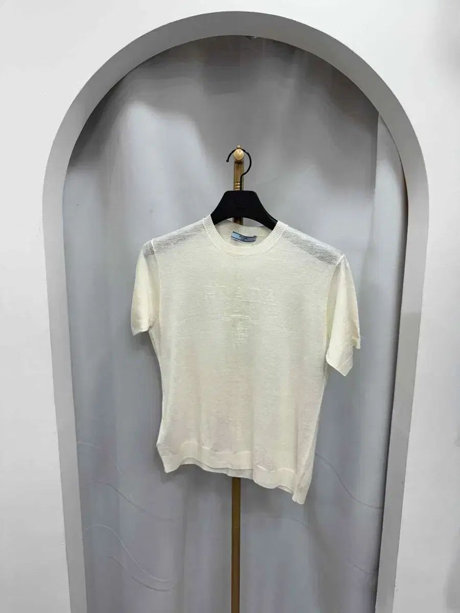 PRADA プラダ ロゴ シルク ニット 半袖 36サイズ