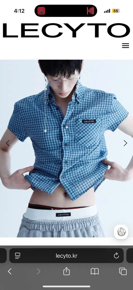 LECYTO チェック半袖シャツ レシト