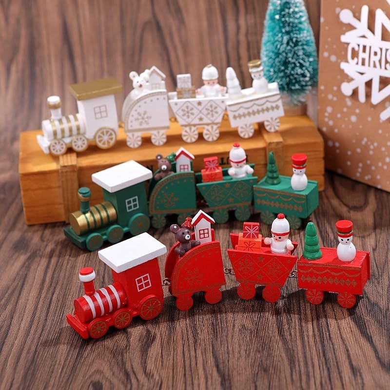 CINECE クリスマス 飾り オーナメント 置物 木製 列? かわいい ミニ