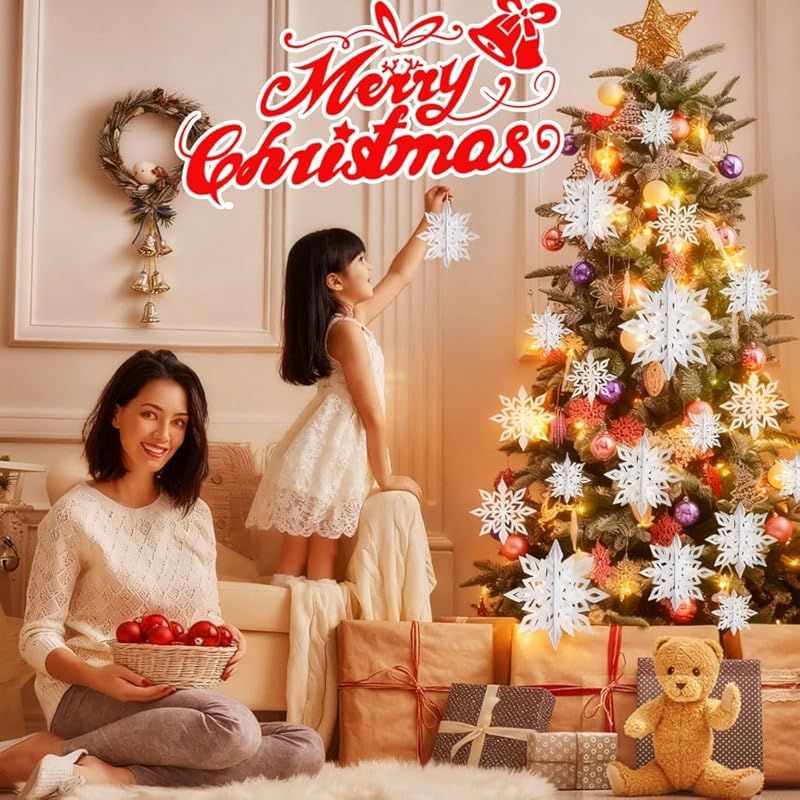 クリスマス 飾り クリスマスツリー装飾 3D 立体 12個のハンギング