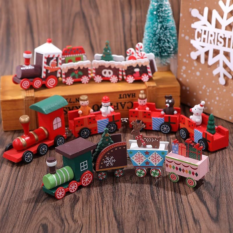 CINECE クリスマス 飾り オーナメント 置物 木製 列? かわいい ミニ