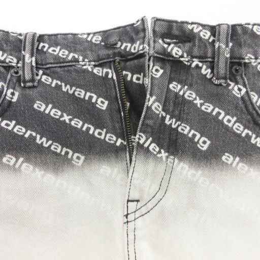 アレキサンダーワン ALEXANDER WANG ロゴ デニムショートパンツ カット