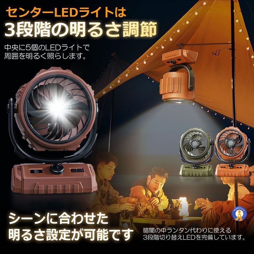 ☆5％OFFクーポン配布中☆ 5個セット 充電式 アウトドア ファン 扇風機 