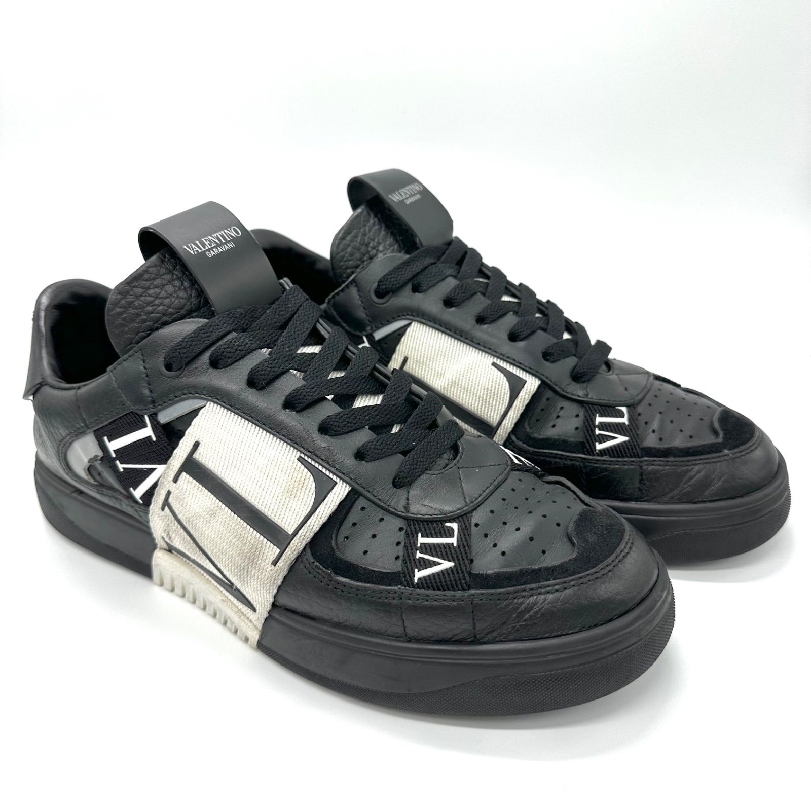 ◆VALENTINO GARAVANI◆約26cmスニーカー レザー ブラック VALENTINO GARAVANI ヴァレンティノ ガラヴァーニ メンズ スニーカー