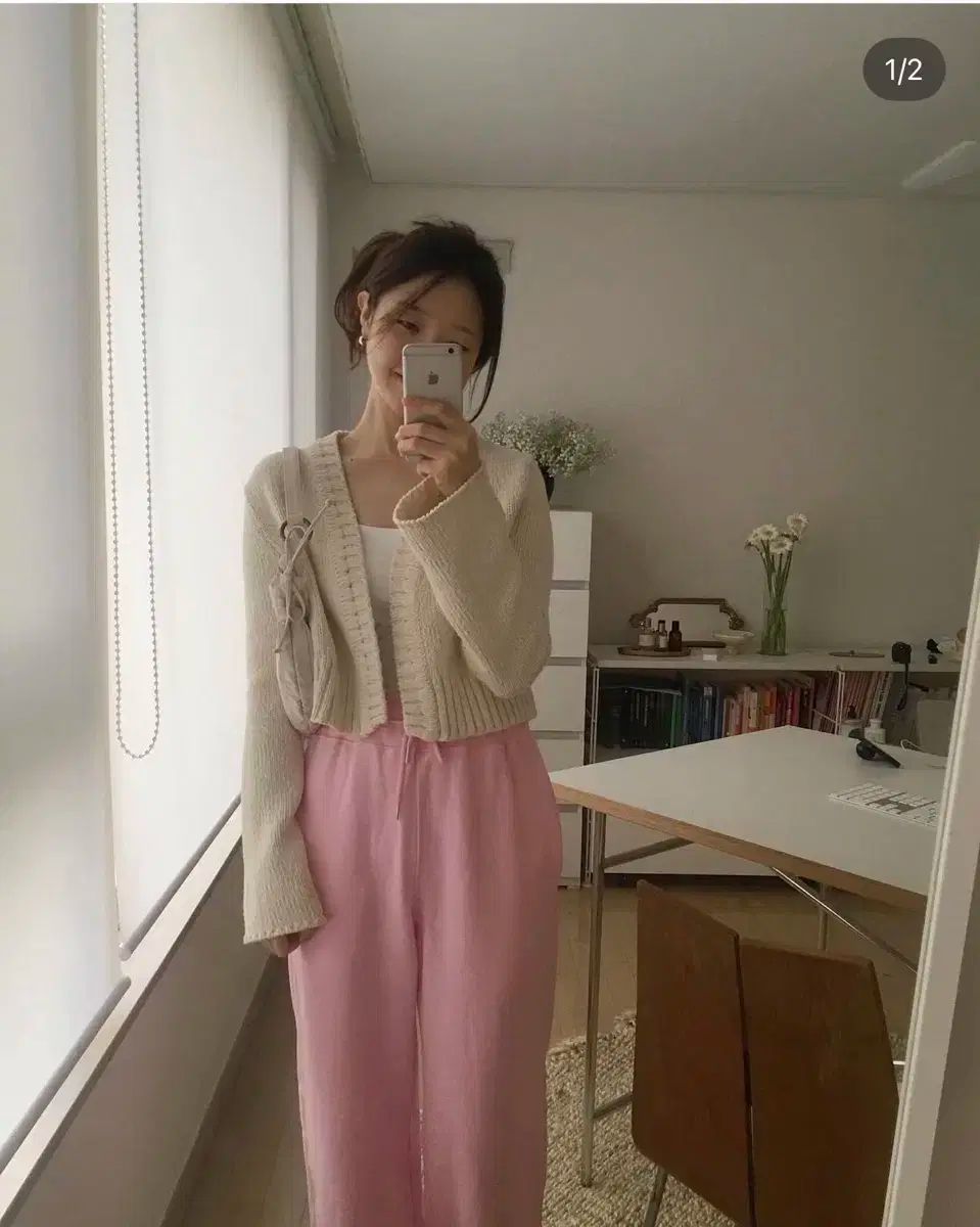 manymanymode ボレロ ニット カーディガン アイボリー