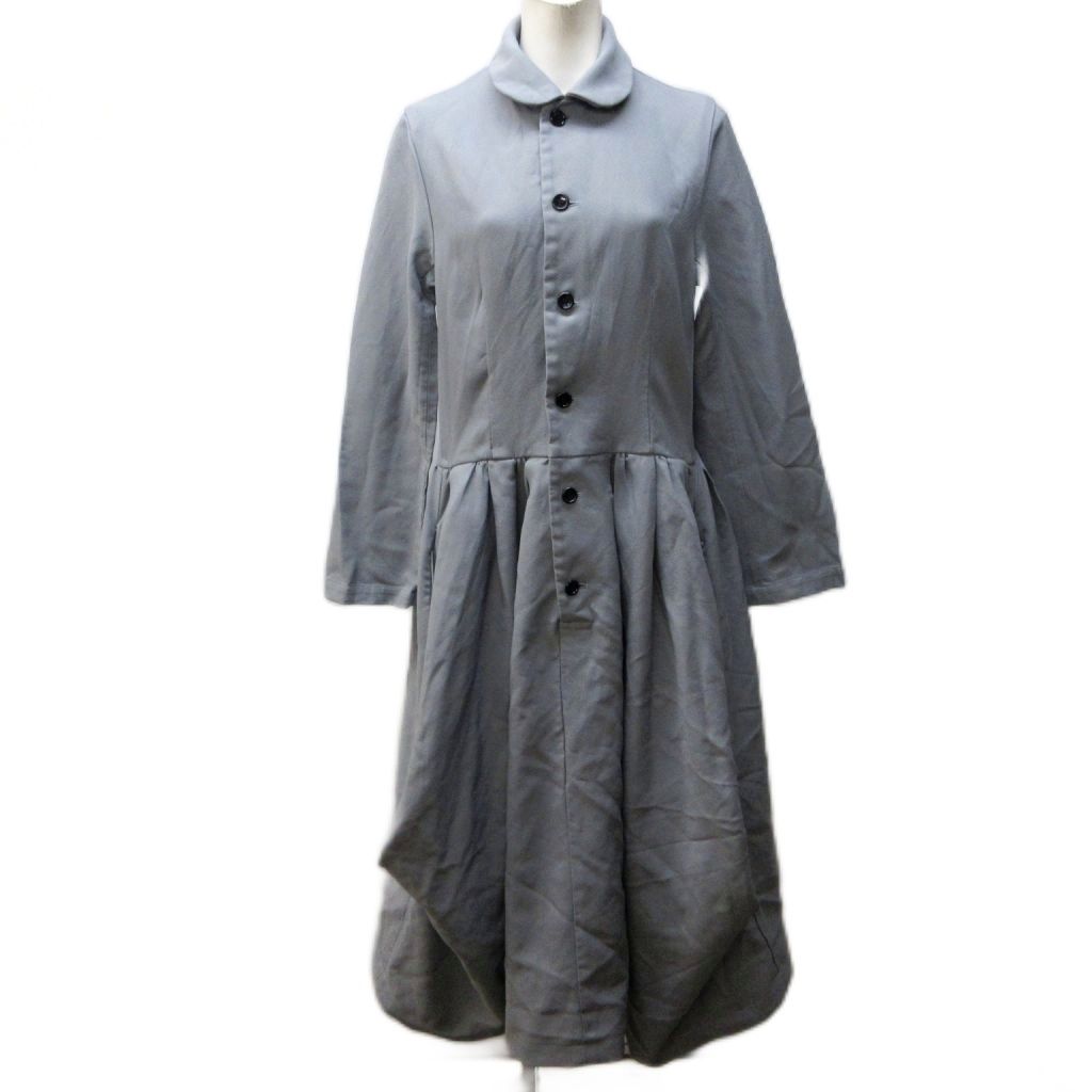 コムデギャルソンコムデギャルソン COMME des GARCONS COMME des GARCONS コムコム AD2025 エステル 変形ドレープ デザイン ワンピース ギャザー 長袖 ロング S 灰 グレー RN-O004 1027