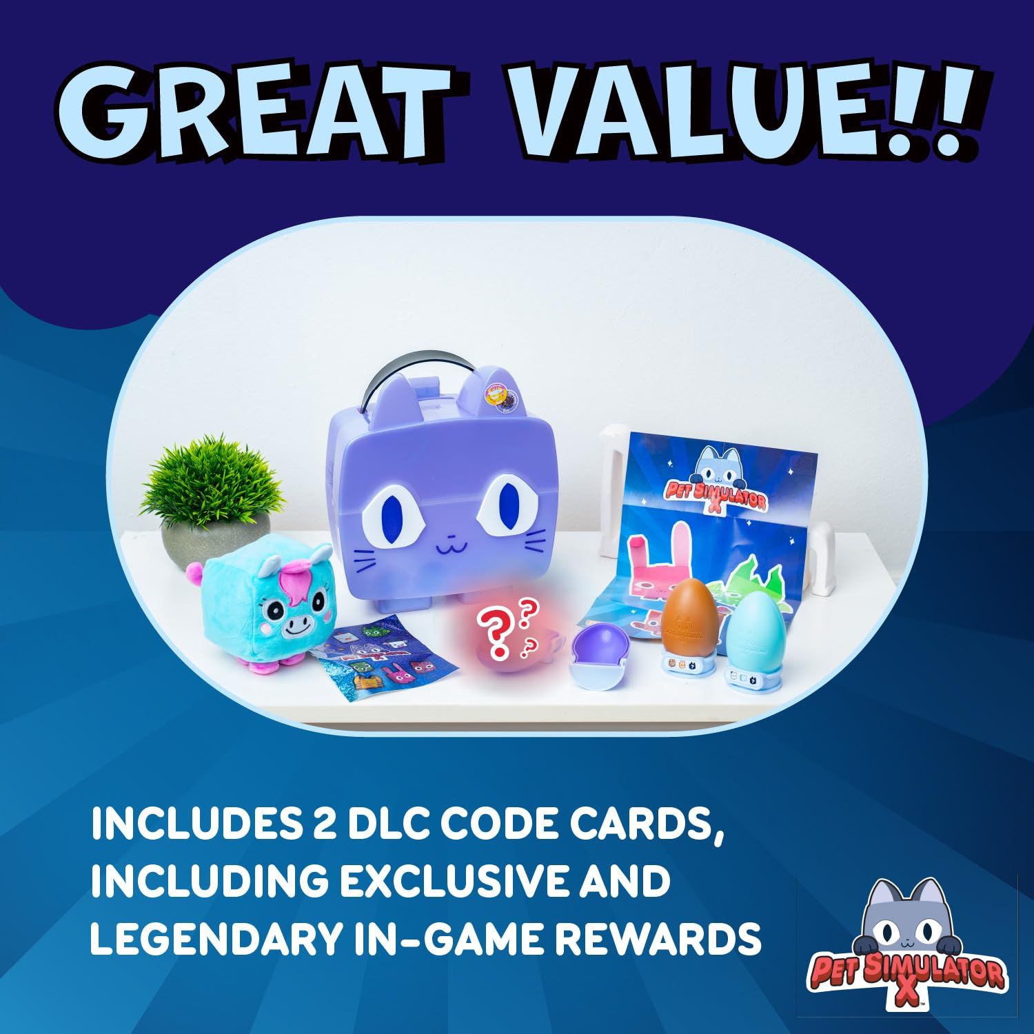  UCC Distributing ディスタービング PET Simulator X – マーブルパープル虹色の猫コレクターバンドル ミステリーケース8アイテム シリーズ1 DLC付き ぬいぐるみ ぬいぐるみ 人形 置物