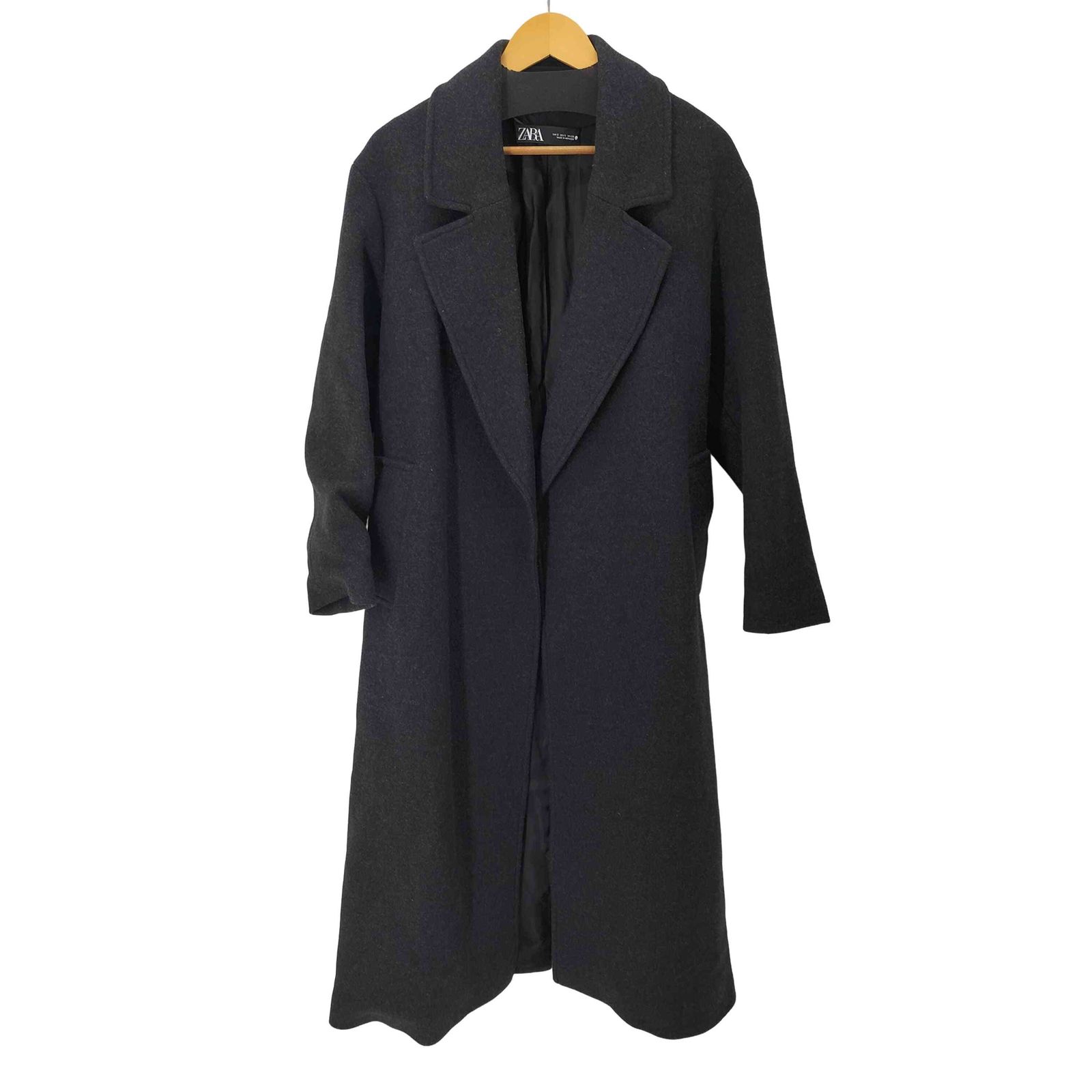ZARA Woman MANTECO黒 ダブルチェスターコート L Large ザラ MANTECO チェスターコート アウター ロング ダブル ウール ZARA