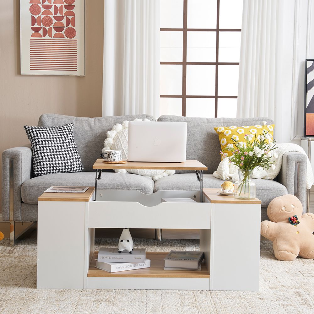 新作登場】センターテーブル 昇降テーブル 大容量収納 収納付き 幅110CM 北 新作登場】センターテーブル 昇降テーブル 大容量収納 収納付き 幅