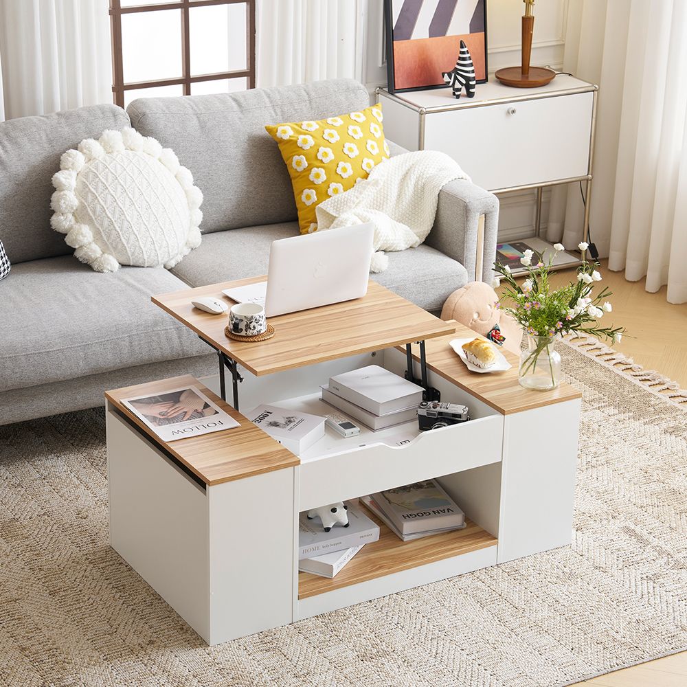  登場 センターテーブル 昇降テーブル 大容量収納 収納付き 幅110CM 北欧風 リビングテーブル ローテーブル モダン 組み立て簡単 耐久性抜群 ホワイト ヴィンテージソファベッド 2人掛け 3人掛けソファ ソファ ソファベッド