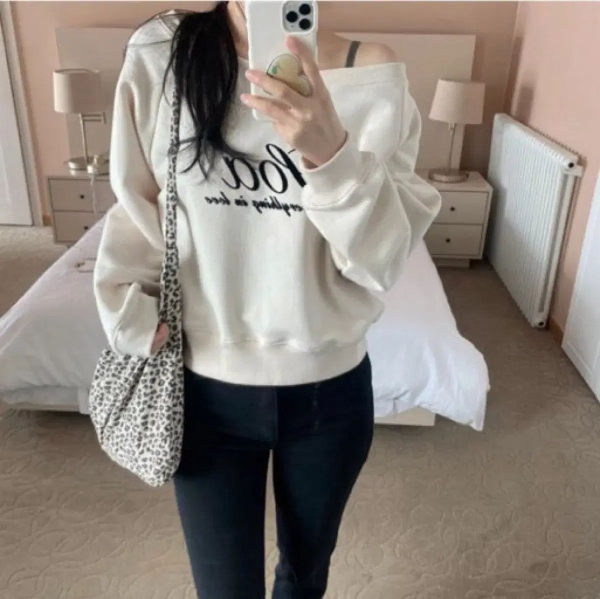 ユソップ ジゼル スウェットシャツ スウェット シェルピンク