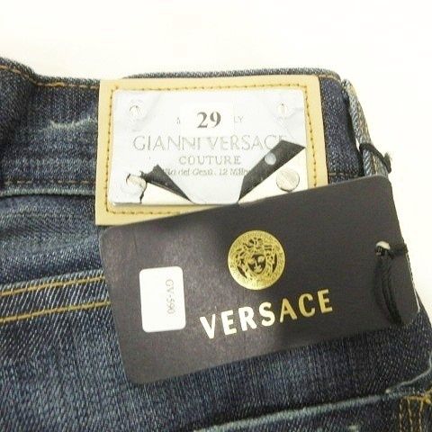  ヴェルサーチジーンズ VERSACE JEANS COUTURE デニムパンツ ブーツカット ジーンズ ロゴ刺繍 29 インディゴ AA デニム ジーンズ パンツ