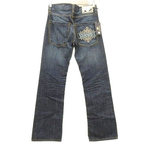 ヴェルサーチジーンズ VERSACE JEANS COUTURE デニムパンツ ブーツカット ジーンズ ロゴ刺繍 29 インディゴ AA