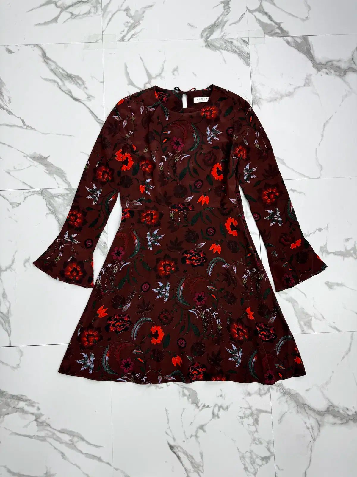 サンドロ フラワー パータン シルク ONE PIECE