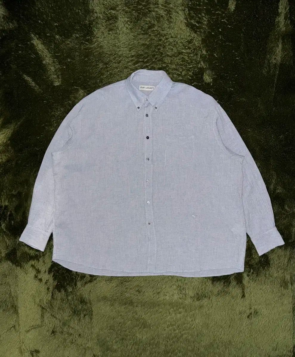 50 OUR LEGACY ボローBDシアサッカーリラックスフィットシャツ