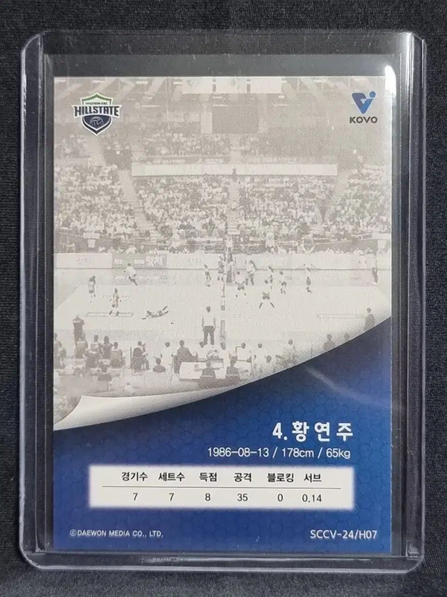 24-25 SCC KOVO カーボン HYUNDAI 建設 ファン ヨンジュ選手 サイン入りカード