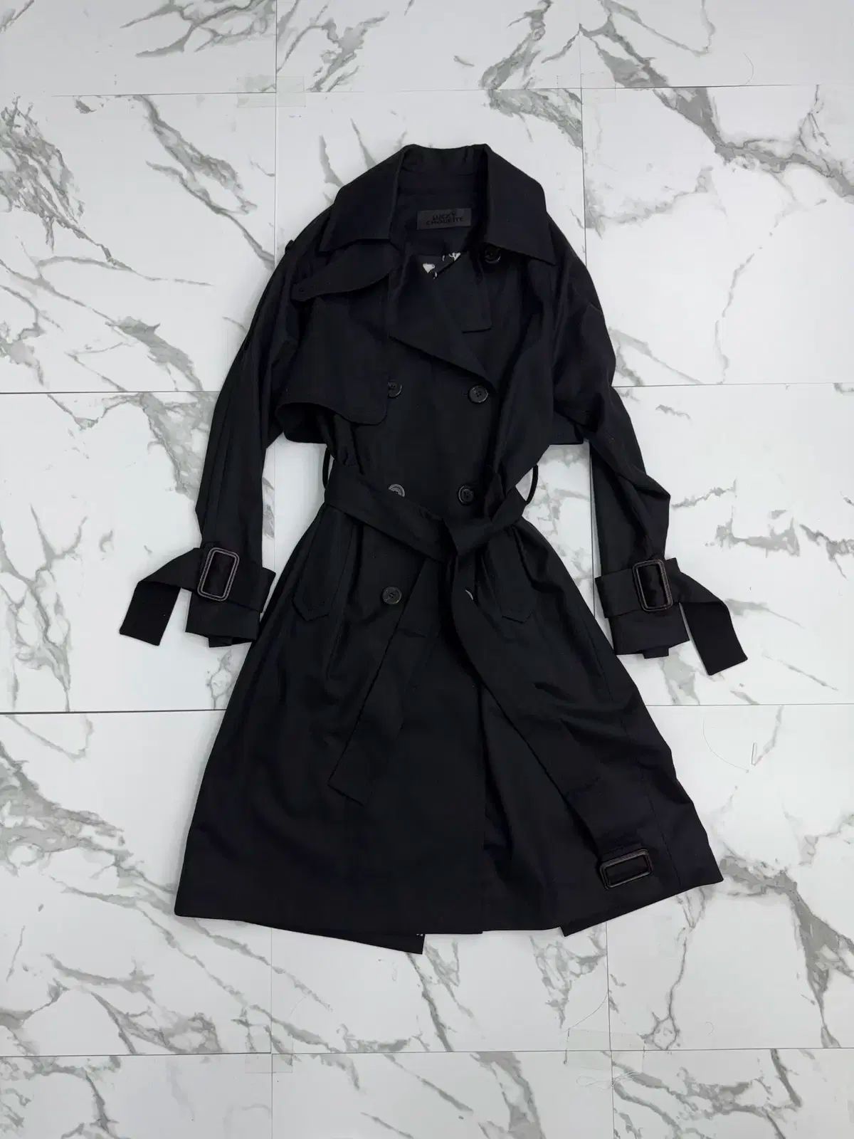 LUCKY CHOUETTE ラッキーシュエトゥ ブラック ウール トレンチコート