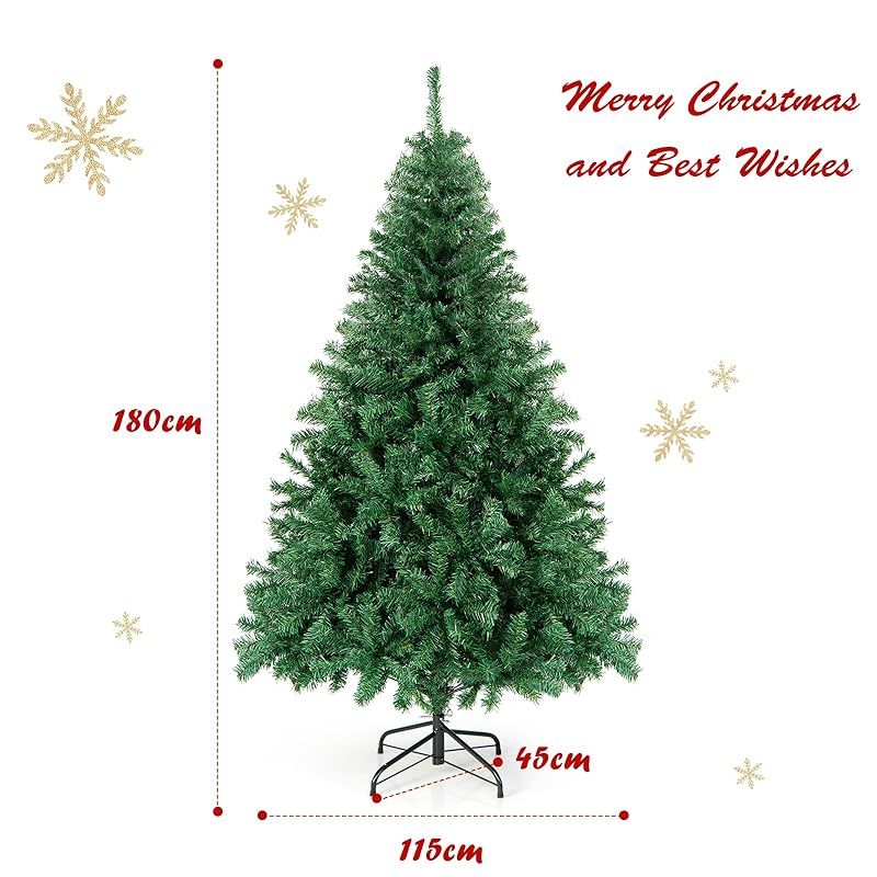 GYMAX クリスマスツリー 180cm christmas tree 1000本枝先 ヌードツリー 北欧 自動展開式 組立簡単 PVC葉 メタルブラケット 安定感 立体感 ふんわり おしゃれ 飾り インテリア 正月 お祝い 室内 部屋 家庭 ショッ 1 WWW_OPDRERGINERDOGAN_COM