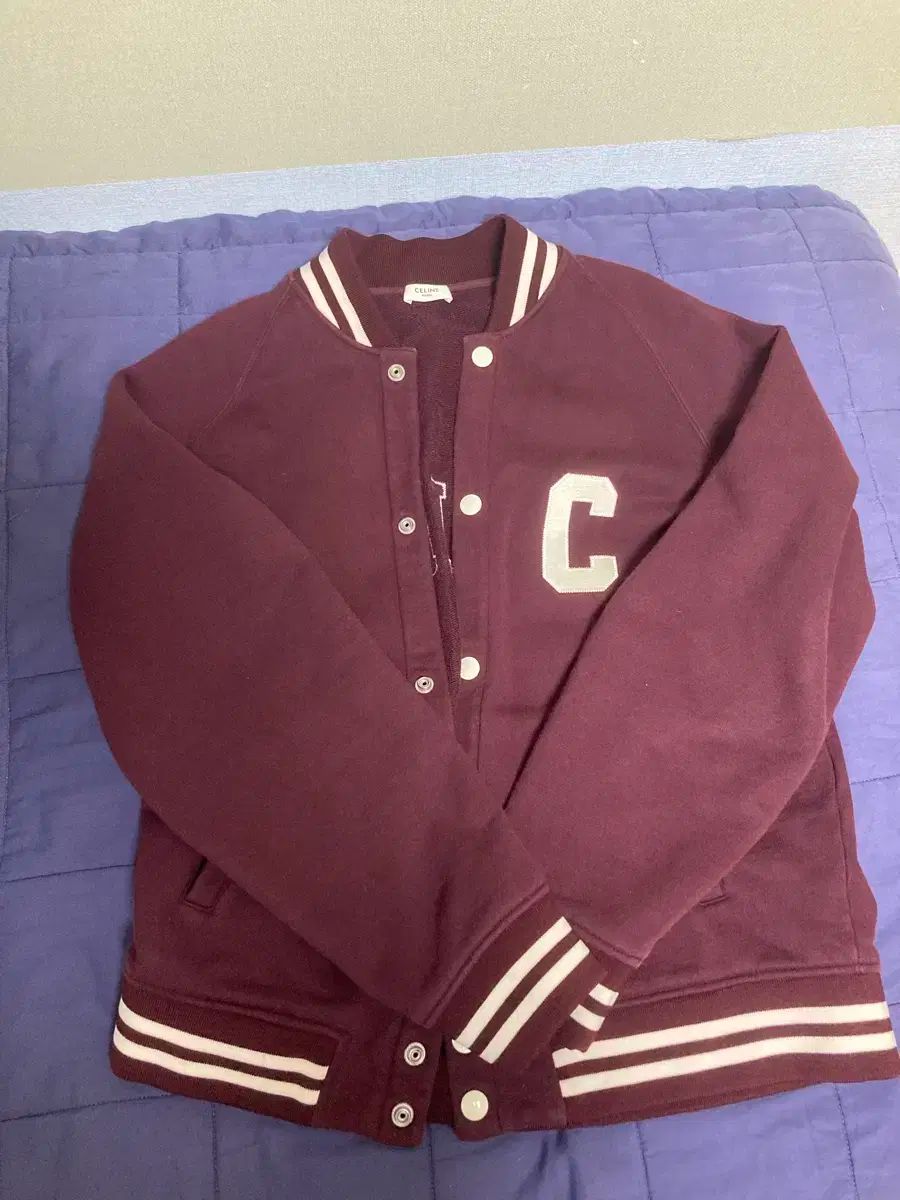 Celine セリーヌ テディ ジャケット スタジャン バーガンディ S