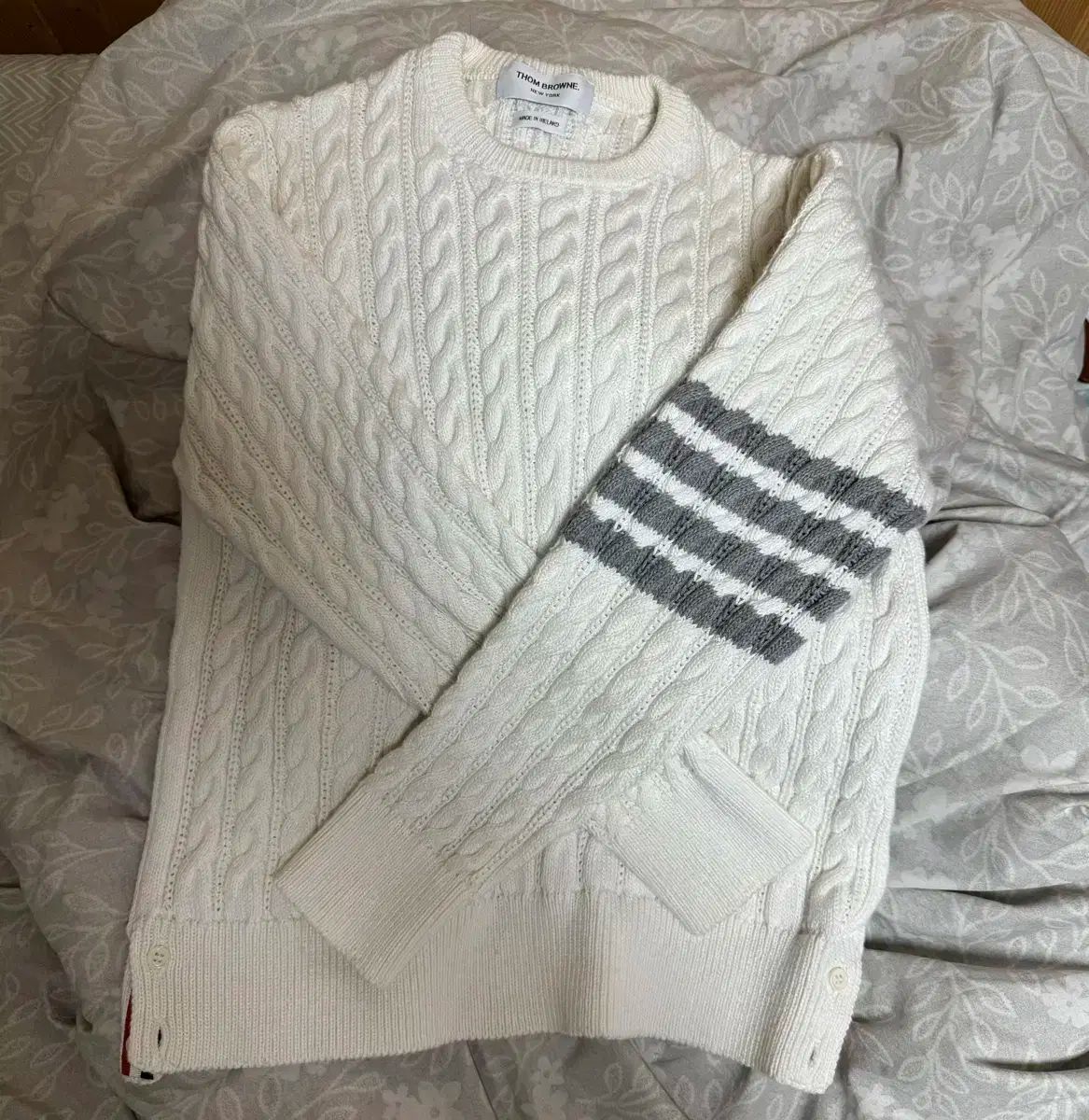 Thom Browne ケーブル編み ケーブルニット 白