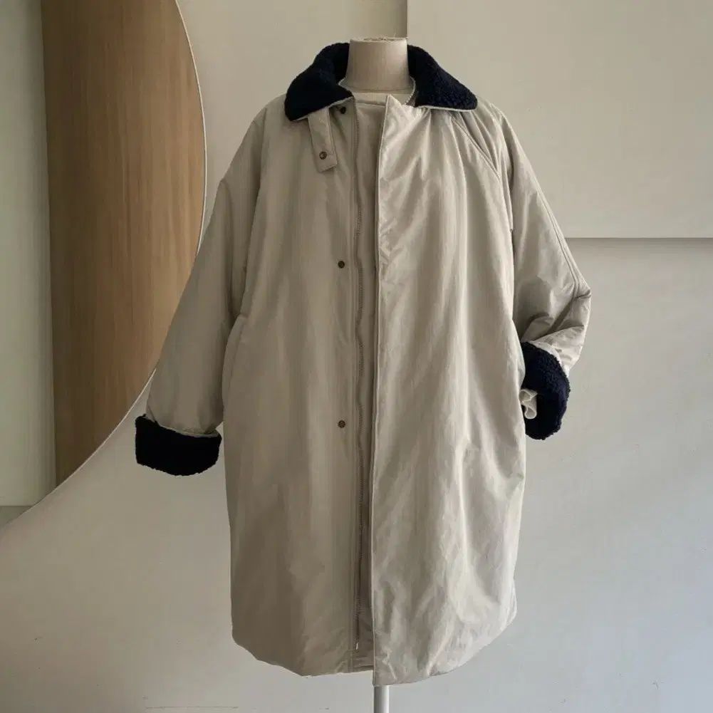 フリース裏地ダウンコート 2COLOR