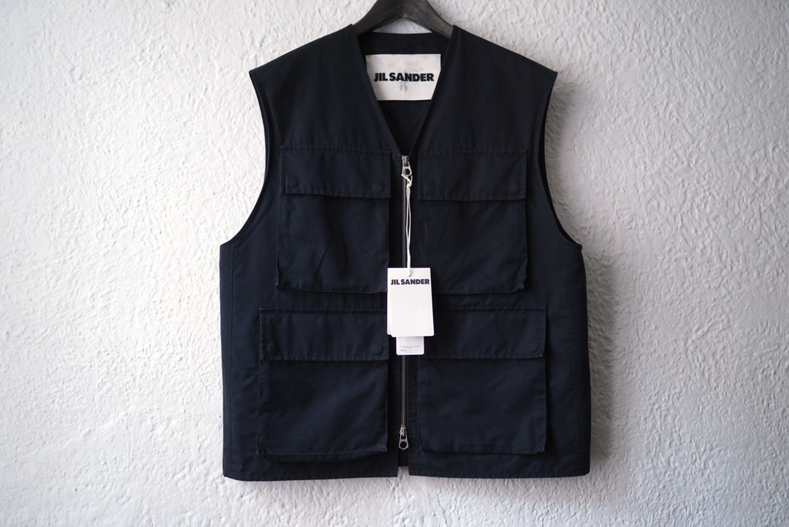 25SS VEST20 コットンシルクポプリンジップアップベスト ジレ JIL SANDER ジルサンダー