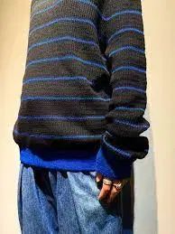  Acne Studios アクネストゥディオズ ブルー ストライプ セーター 長袖 ニット セーター