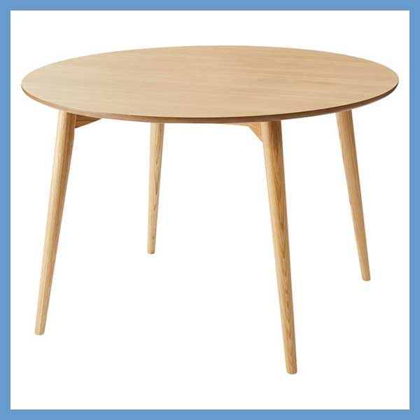 天然木 アッシュ の丸型ダイニングテーブル W 110 D H 72 cm No ナチュラル