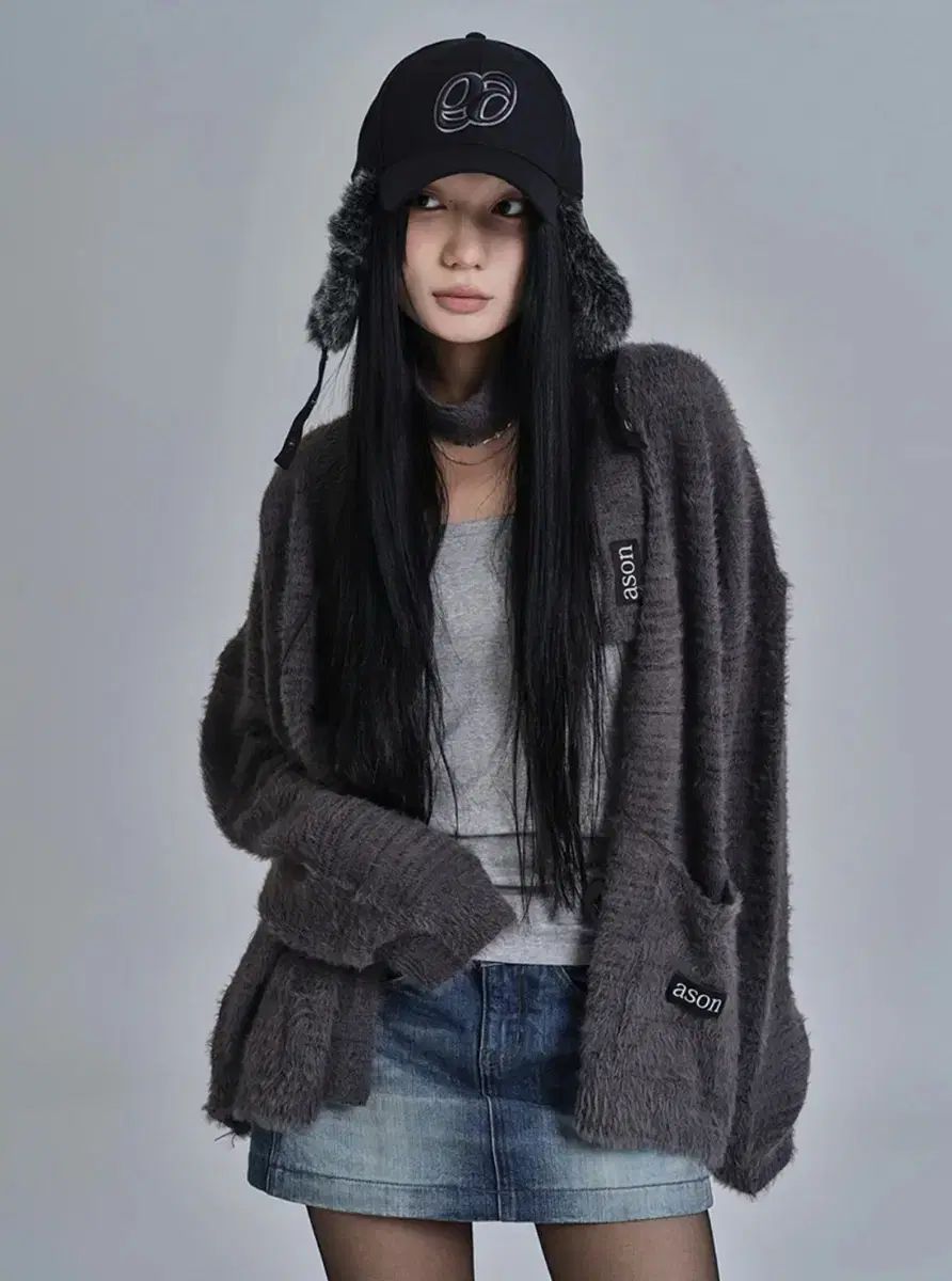 アズオン ルー タイ カーディガン チャコール