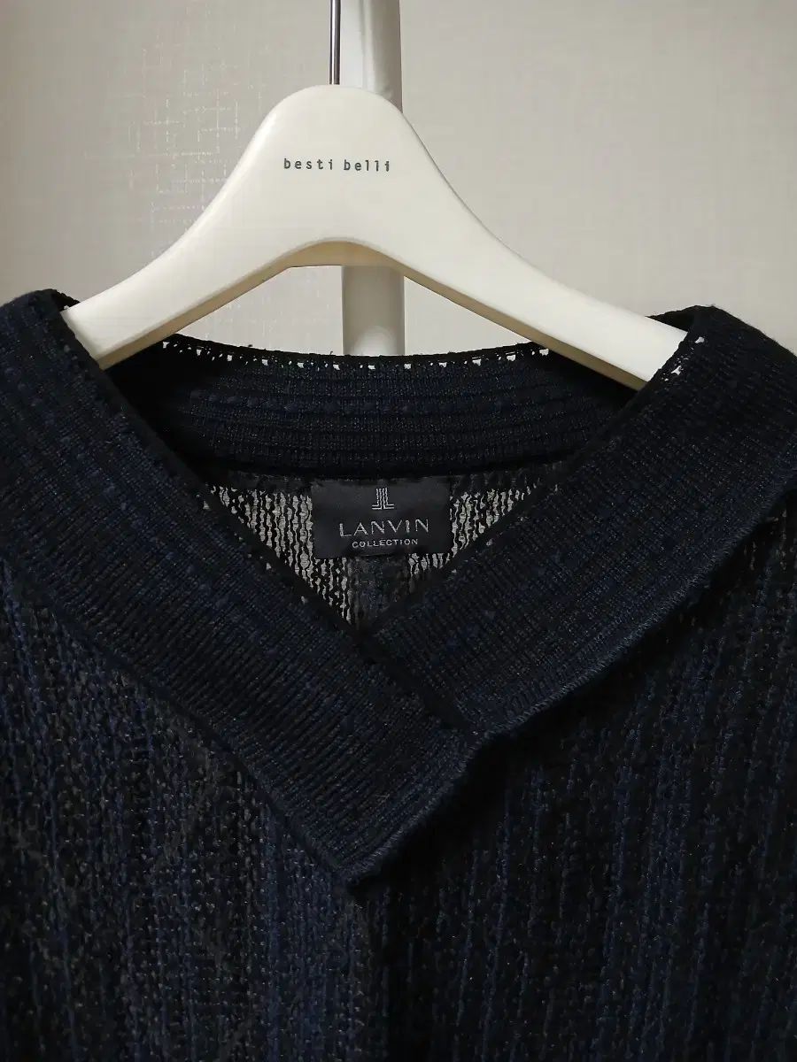  LANVIN Vネック ニット ネイビー 長袖 ニット セーター