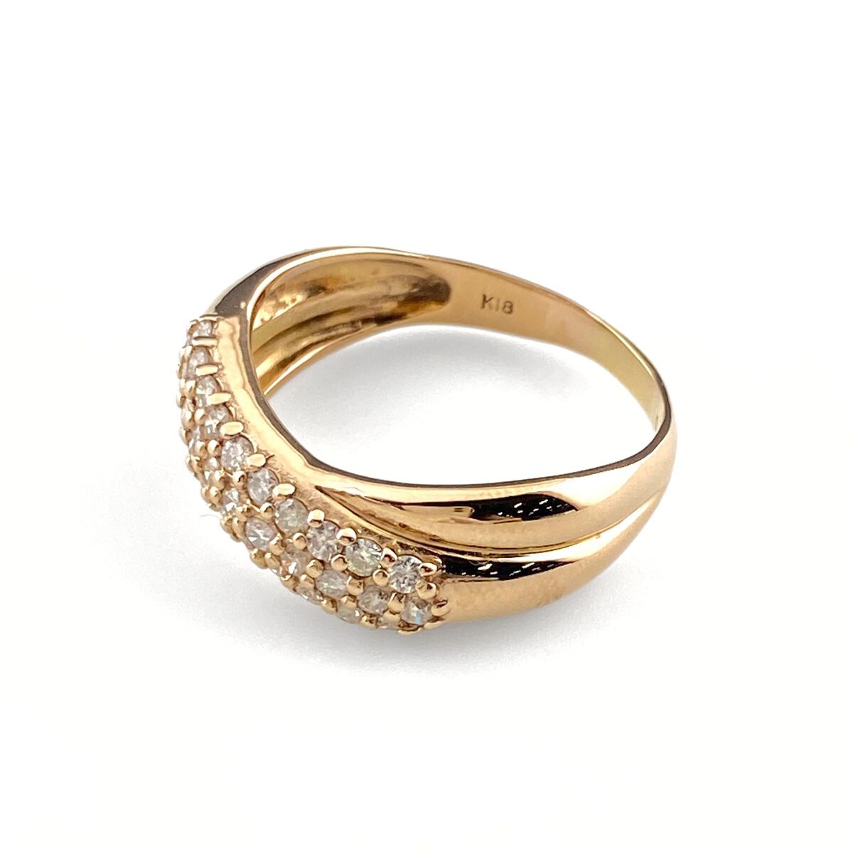 メレダイヤ デザインリング PG ピンクゴールド 指輪 リング 14号 K 18 ダイヤモンド レディース