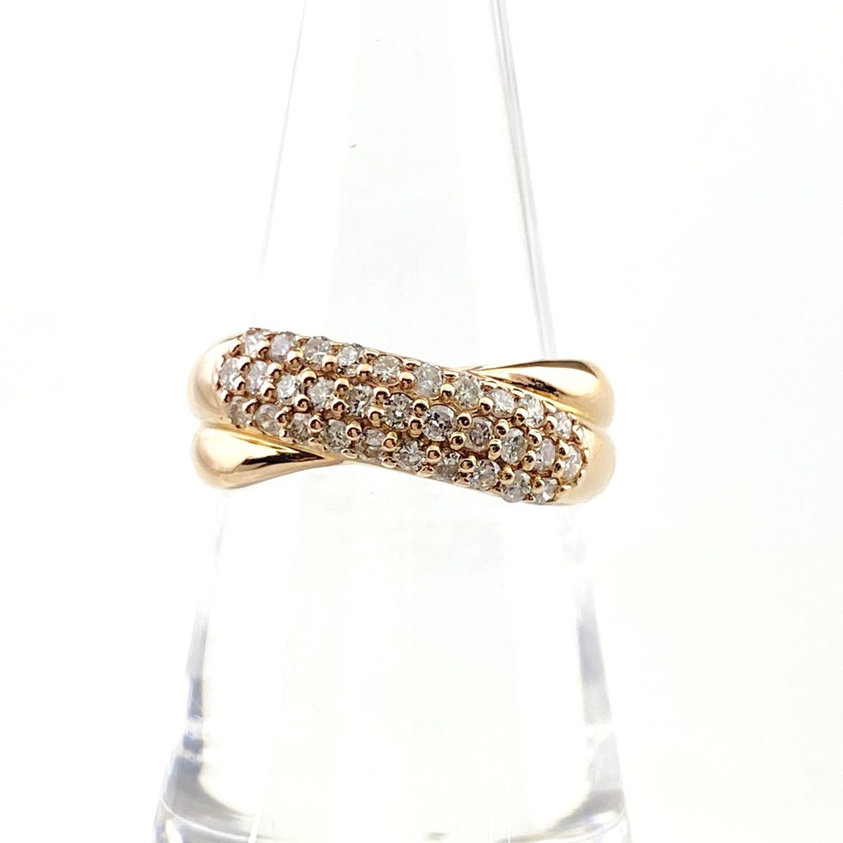 メレダイヤ デザインリング PG ピンクゴールド 指輪 リング 14号 K18 ダイヤモンド レディース