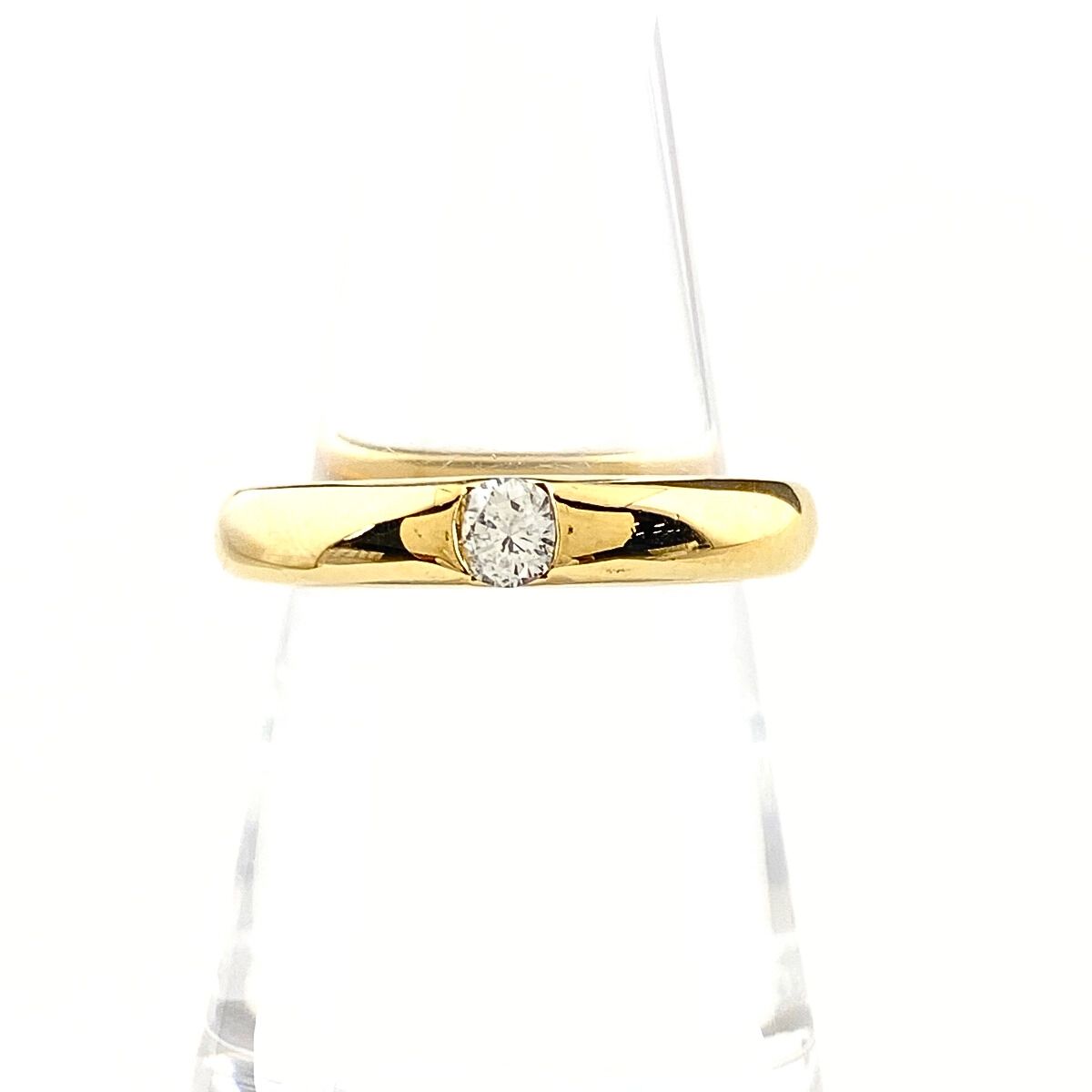 ダイヤモンド デザインリング YG イエローゴールド 指輪 リング 12号 K 18 レディース