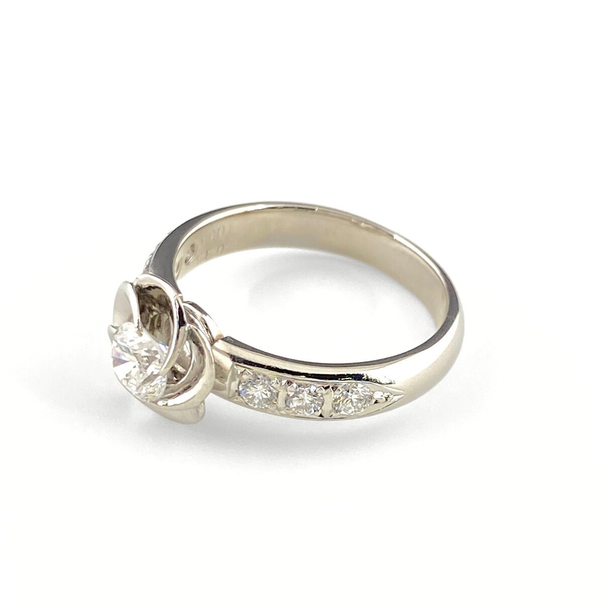 ダイヤモンド デザインリング プラチナ 指輪 メレダイヤ リング 14号 Pt 900 レディース