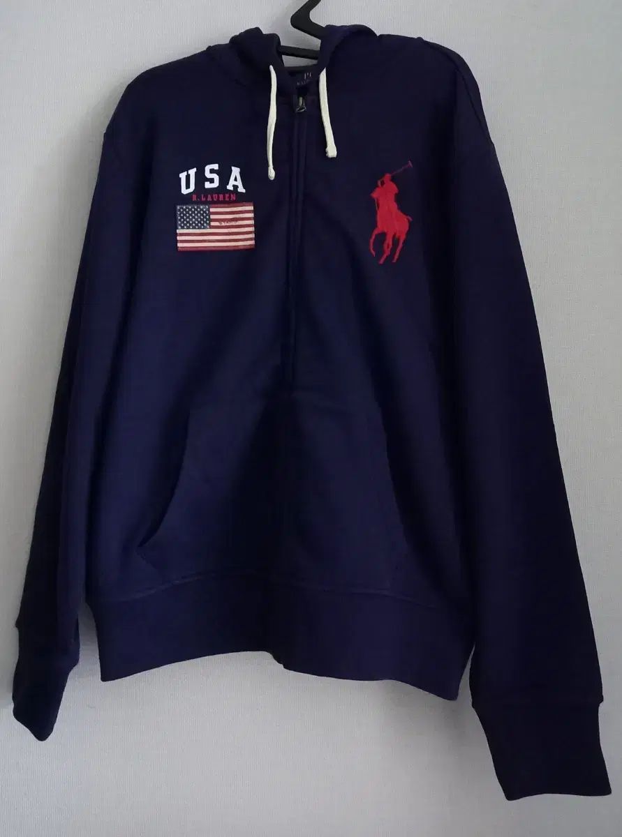 ポロ POLO ビックポニー 星条旗 USA フードジップアップ 95 M
