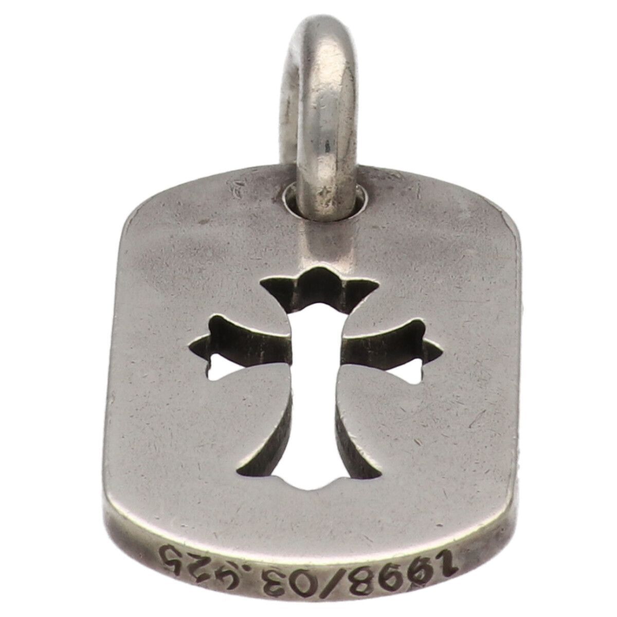 中古】 CHROME HEARTS クロムハーツ カットアウト クロス ドッグタグ