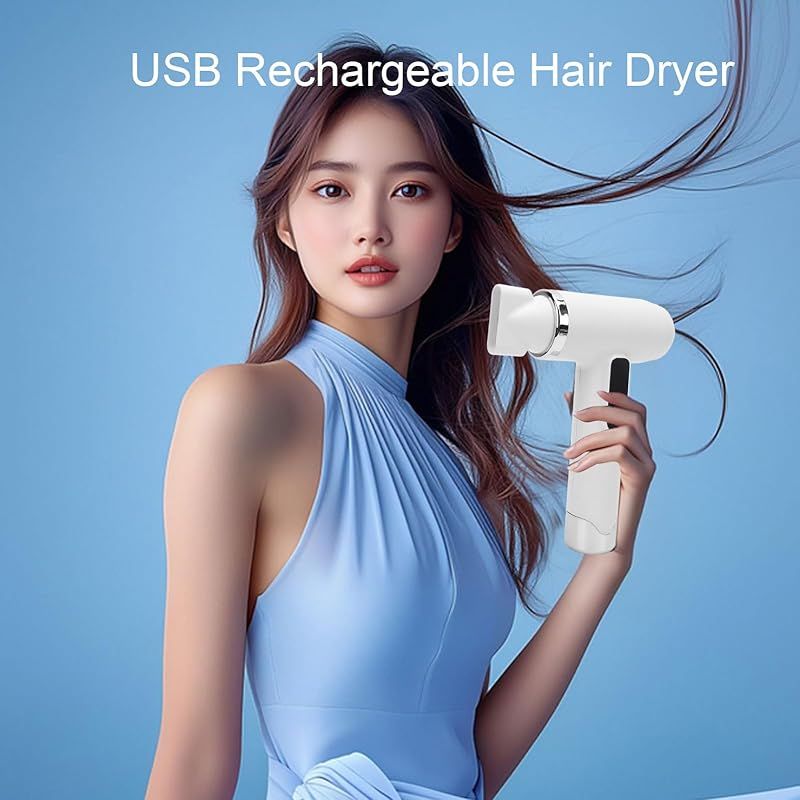 USB充電式ヘアドライヤー 家庭用旅行用ノズル付き200